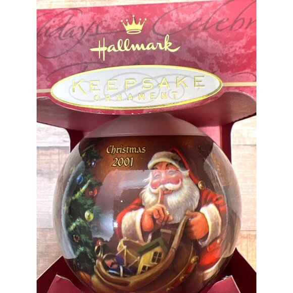 Hallmark 2001 "Jolly Visitor" Keepsake Christmas Ornament Santa Design - Picture 2 of 2